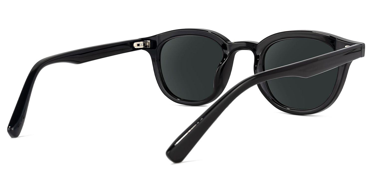 Round Black Sunglasses | Vooglam.com Side View