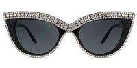 Cat Eye White Sunglasses | Vooglam.com Angle View