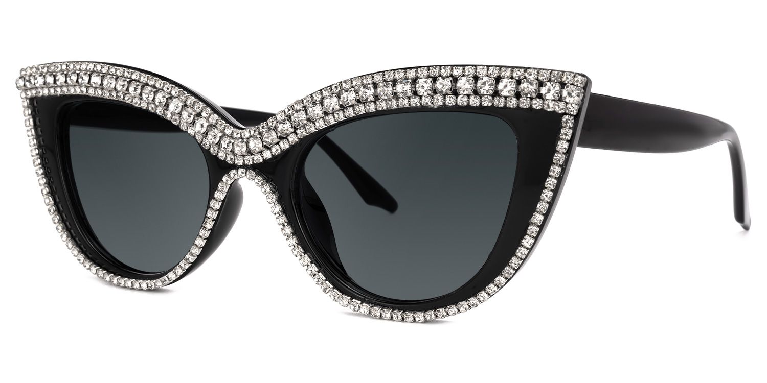 Cat Eye White Sunglasses | Vooglam.com Front View