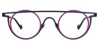 Arrabella - Round Purple Eyeglasses | Vooglam Angle View