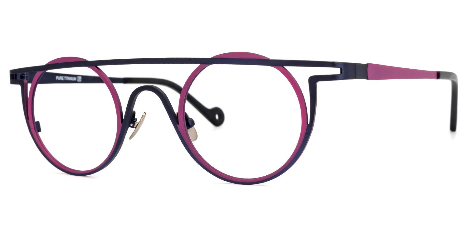 Arrabella - Round Purple Eyeglasses | Vooglam Front View