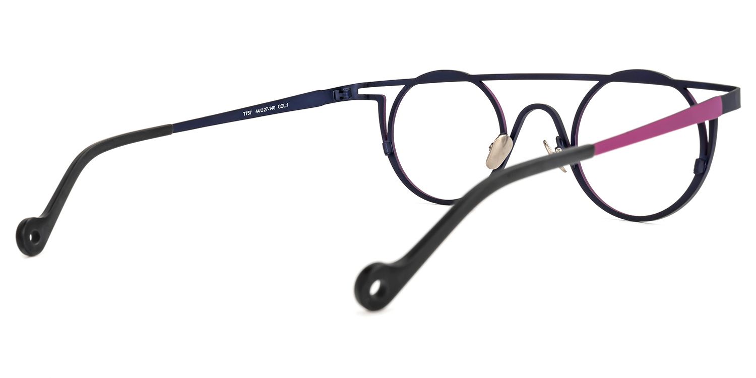 Arrabella - Round Purple Eyeglasses | Vooglam Side View