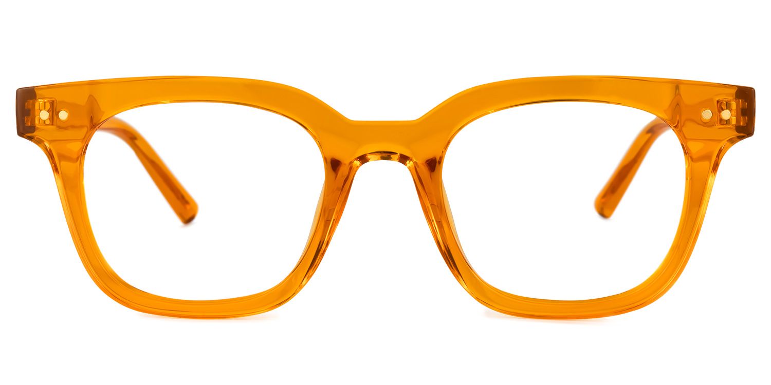 Square Orange Eyeglasses | Vooglam.com Angle View