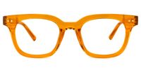 Square Orange Eyeglasses | Vooglam.com Angle View