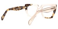 Sanna - Square Champagne Eyeglasses | Vooglam Side View