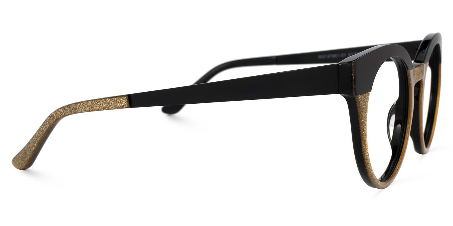 Round Shiny/Gold Eyeglasses | Vooglam.com 4