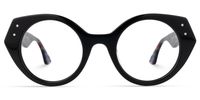Geometric Black Eyeglasses | Vooglam.com Angle View
