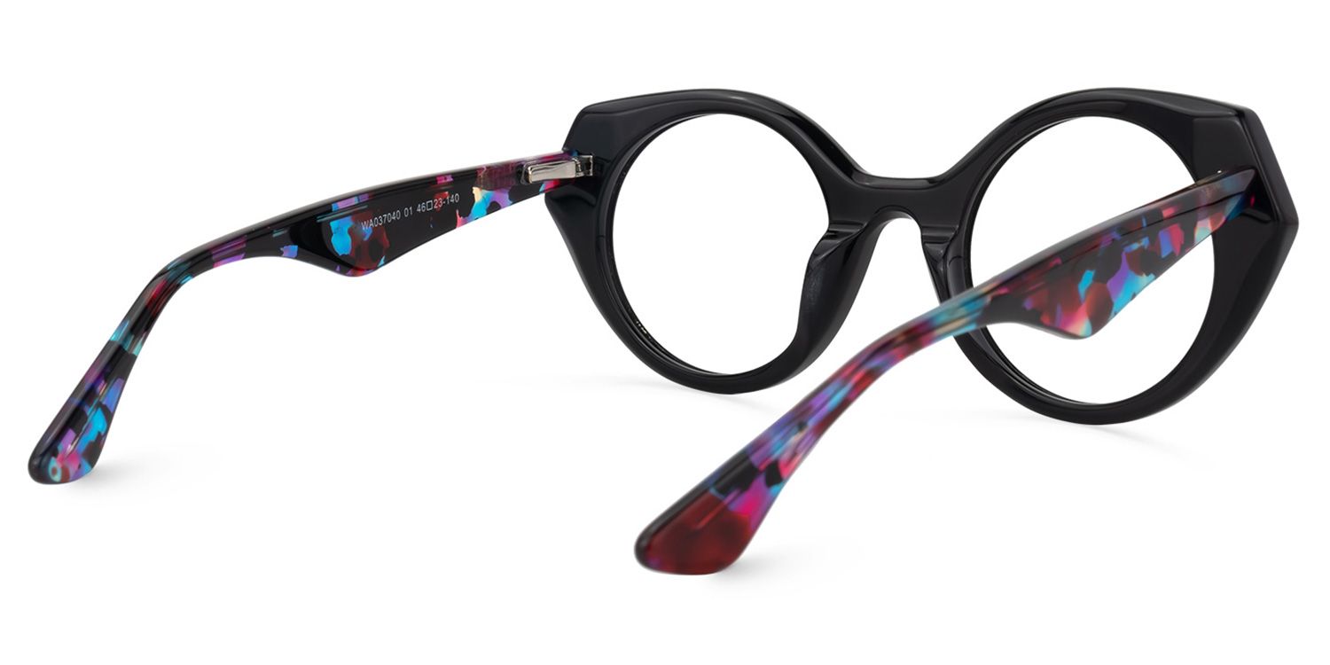 Geometric Black Eyeglasses | Vooglam.com Side View