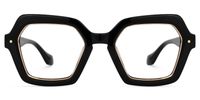 Geometric Black Eyeglasses | Vooglam.com Angle View
