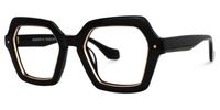 Geometric Black Eyeglasses | Vooglam.com Front View
