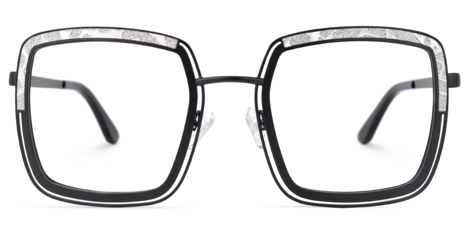 Square Black Eyeglasses | Vooglam.com Angle View