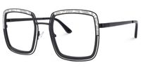 Square Black Eyeglasses | Vooglam.com Front View