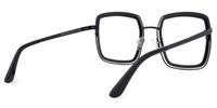 Square Black Eyeglasses | Vooglam.com Side View