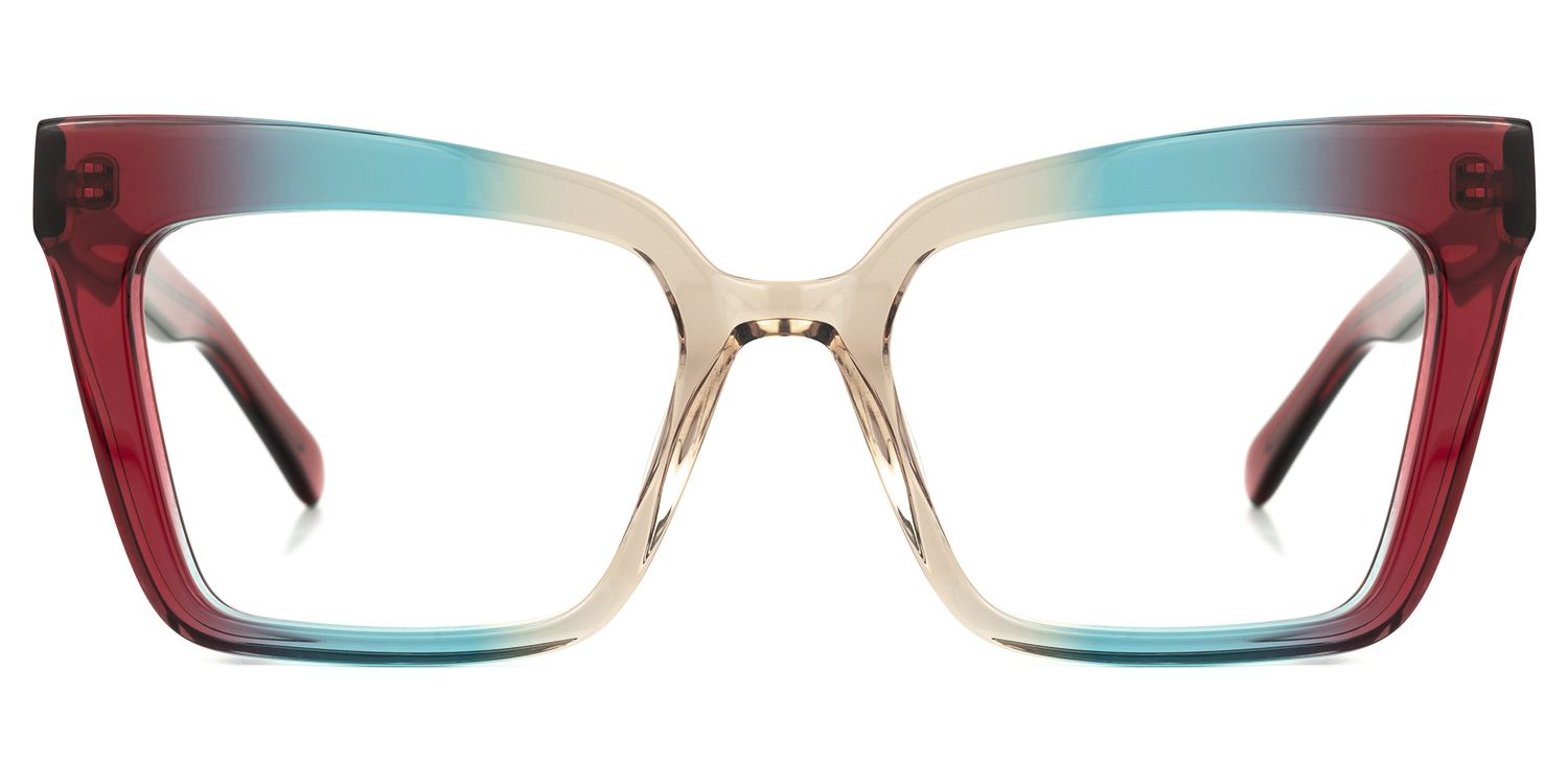 Galarza -  Vaporwave Vibe Gradient Red Eyeglasses | Vooglam Angle View