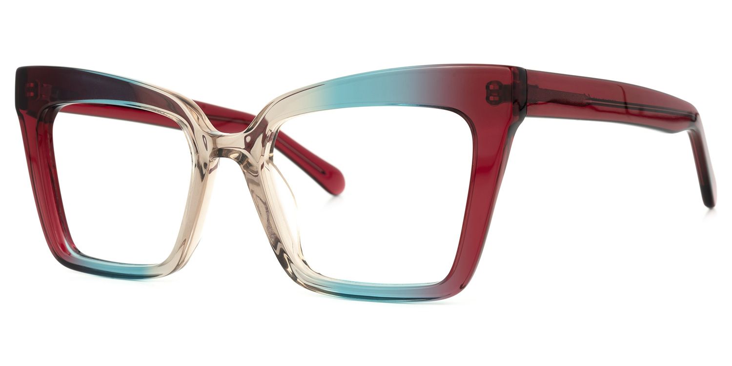 Galarza -  Vaporwave Vibe Gradient Red Eyeglasses | Vooglam Front View
