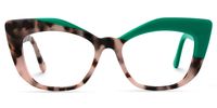 Marian - Geometric Green Eyeglasses | Vooglam Angle View