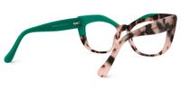 Marian - Geometric Green Eyeglasses | Vooglam Side View