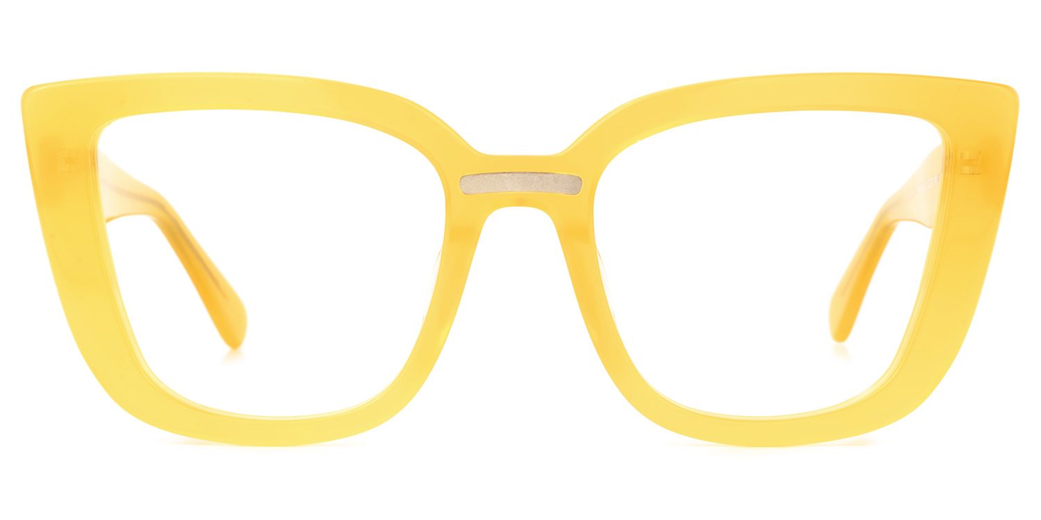 Sturgis - Rectangle Yellow Eyeglasses | Vooglam Angle View