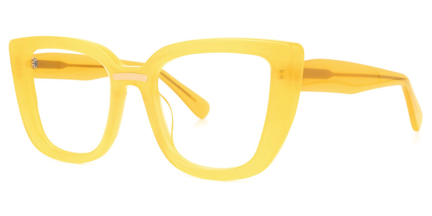 Sturgis - Rectangle Yellow Eyeglasses | Vooglam Front View