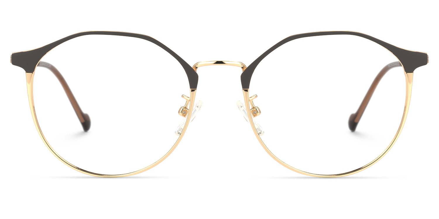 Quincy Round Gold Eyeglasses Vooglam