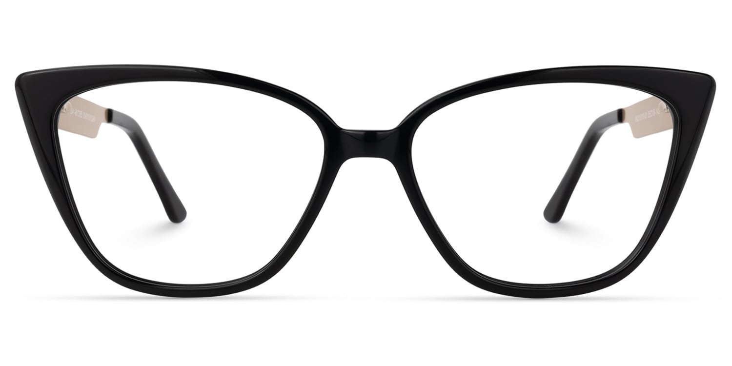 Meghan - Rectangle Black Eyeglasses - 1
