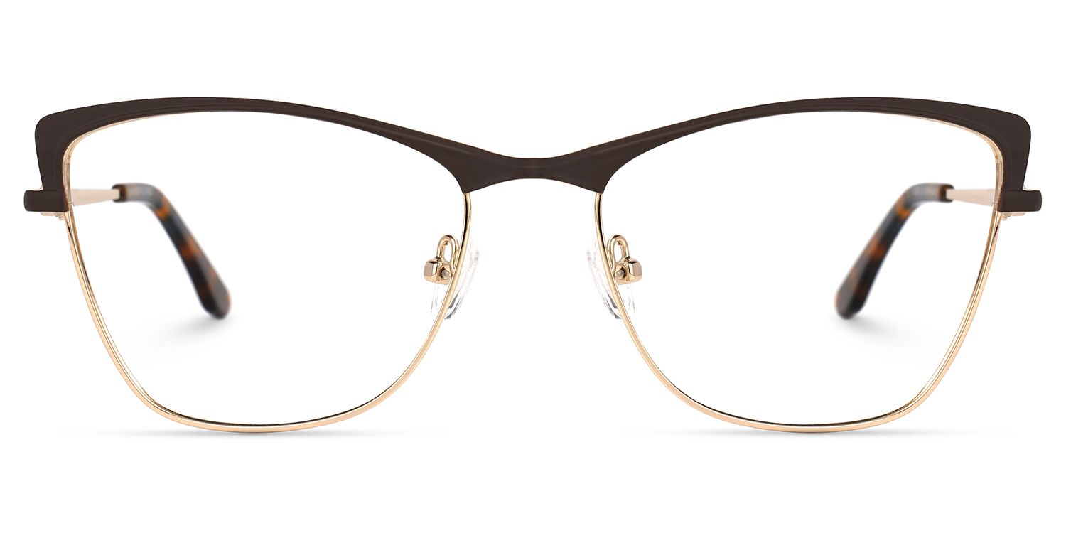 Rectangle Brown Eyeglasses | Vooglam.com Angle View