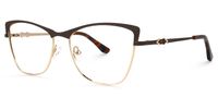 Rectangle Brown Eyeglasses | Vooglam.com Front View