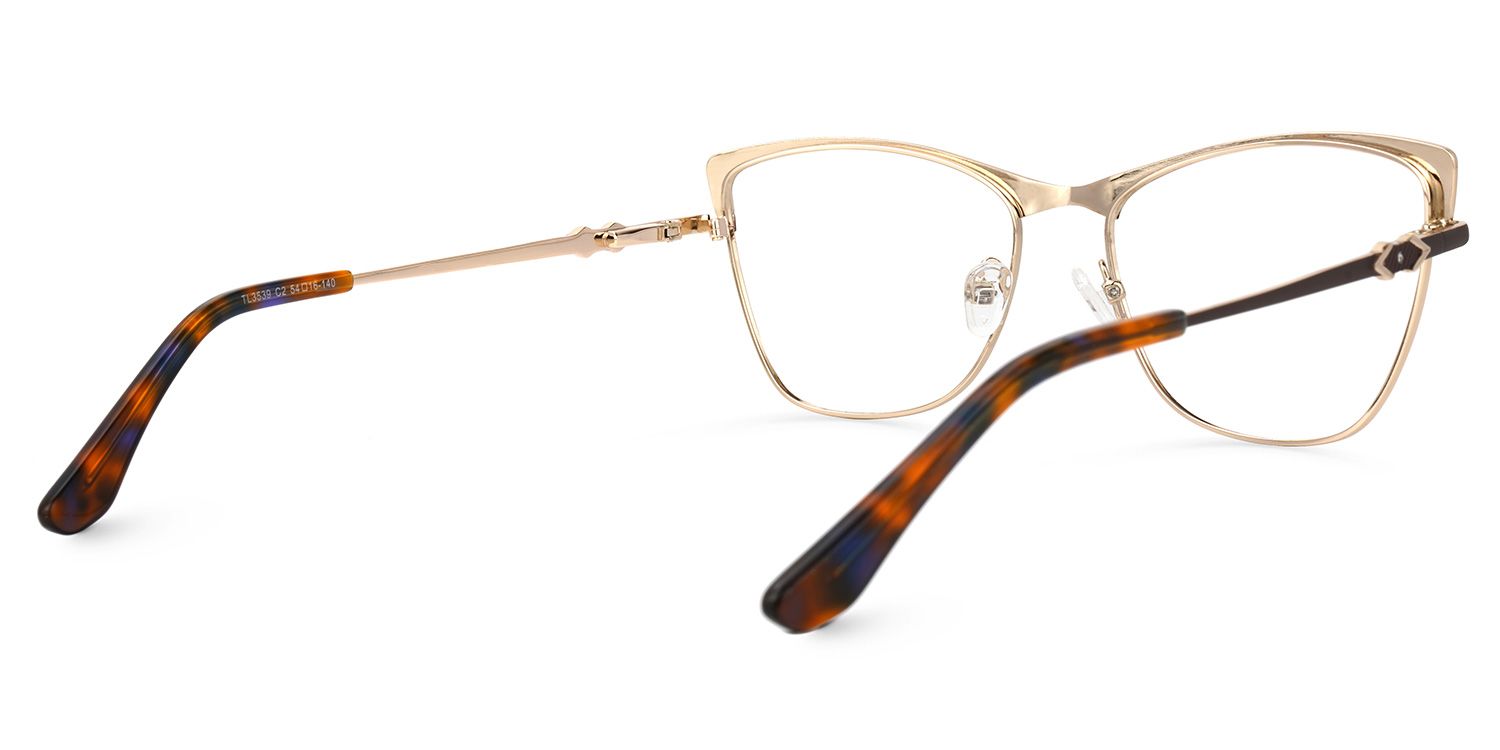 Rectangle Brown Eyeglasses | Vooglam.com Side View