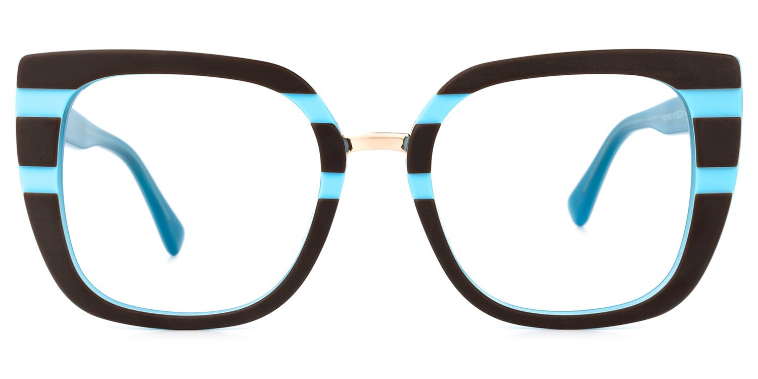 Square Brown Eyeglasses | Vooglam.com Angle View