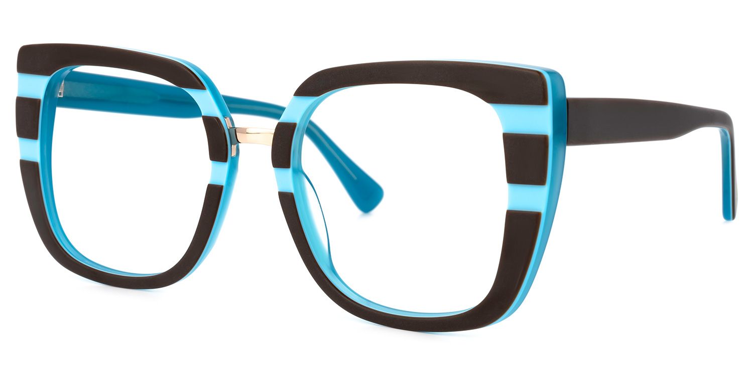 Square Brown Eyeglasses | Vooglam.com Front View