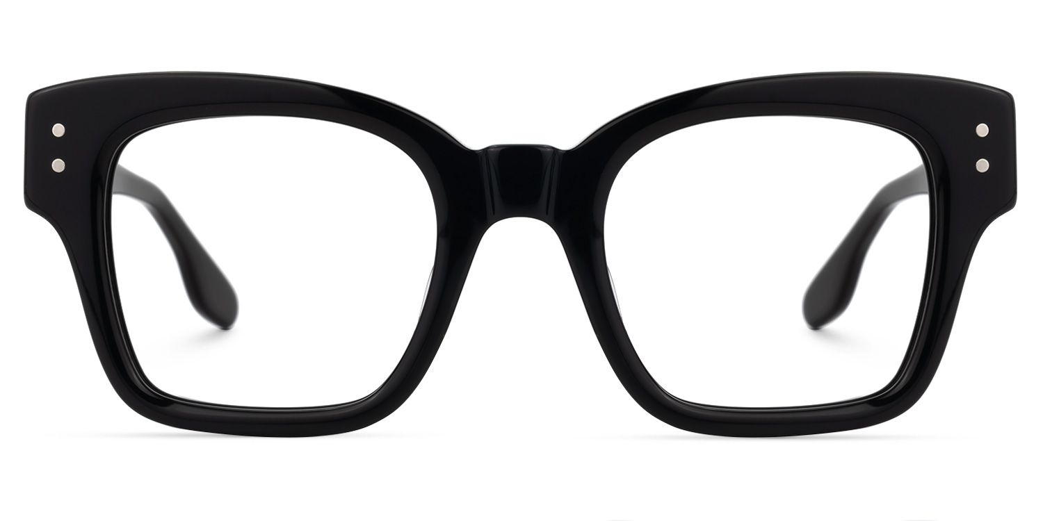 Rectangle Black Eyeglasses | Vooglam.com Angle View