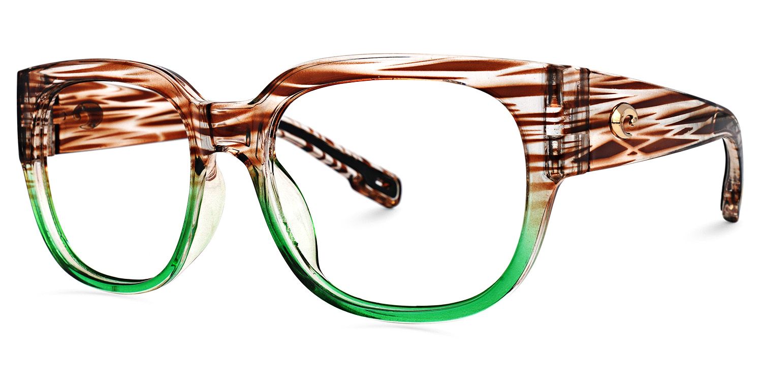 Rectangle Green Eyeglasses by Vooglam.com - Front View