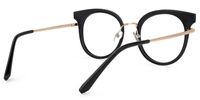 Round Black/Gold Eyeglasses | Vooglam.com Side View