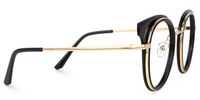 Round Black/Gold Eyeglasses | Vooglam.com 