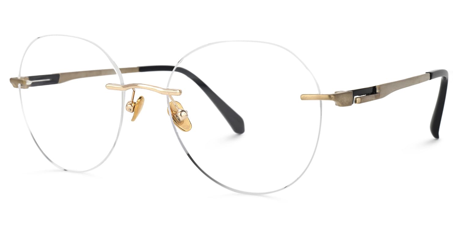 Zebulon Round Gold Eyeglasses Vooglam