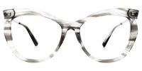Geometric Grey Eyeglasses | Vooglam.com Angle View
