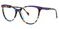 Cat Eye Blue/Tortoise Eyeglasses | Vooglam.com Front View