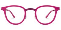 Round Bright/Pink Eyeglasses | Vooglam.com Angle View