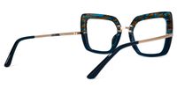 Shavan - Square Blue Eyeglasses | Vooglam Side View