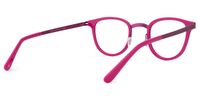 Round Bright/Pink Eyeglasses | Vooglam.com Side View