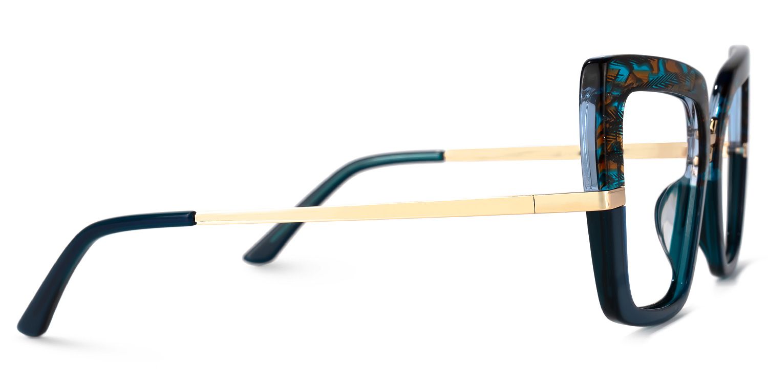 Shavan - Square Blue Eyeglasses | Vooglam 4