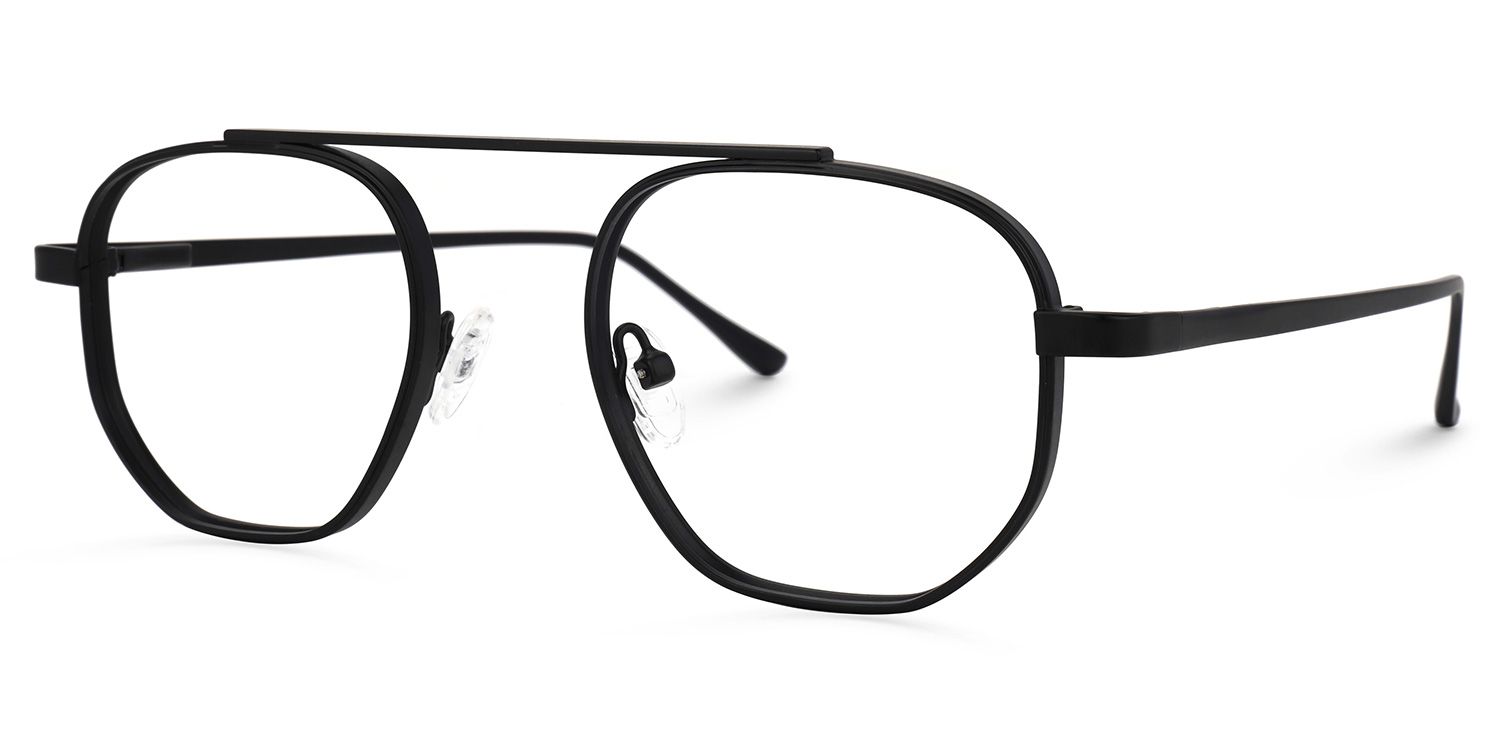 Aviator Black Eyeglasses | Vooglam.com Front View