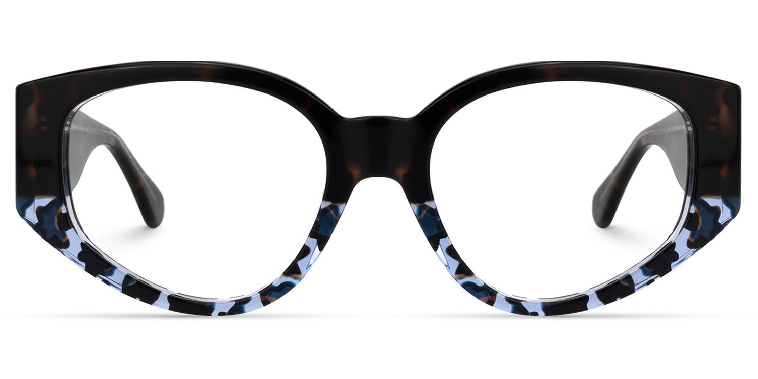 Geometric Tortoise Eyeglasses | Vooglam.com Angle View