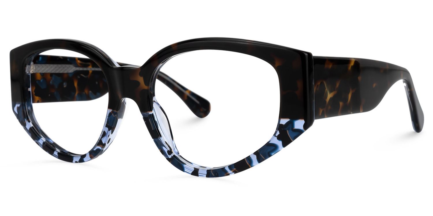 Geometric Tortoise Eyeglasses | Vooglam.com Front View