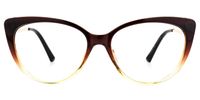 Cat Eye Brown Eyeglasses | Vooglam.com Angle View