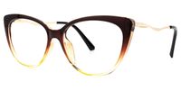 Cat Eye Brown Eyeglasses | Vooglam.com Front View