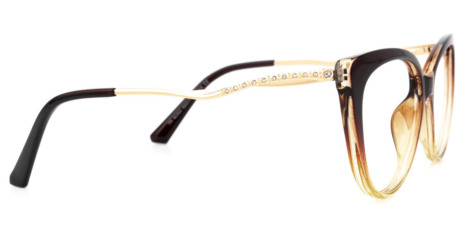 Cat Eye Brown Eyeglasses | Vooglam.com 4