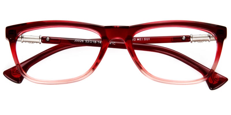 Savannah Rectangle Red Eyeglasses  - 1