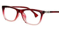 Savannah Rectangle Red Eyeglasses  - 5