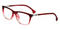 Savannah Rectangle Red Eyeglasses  - 4